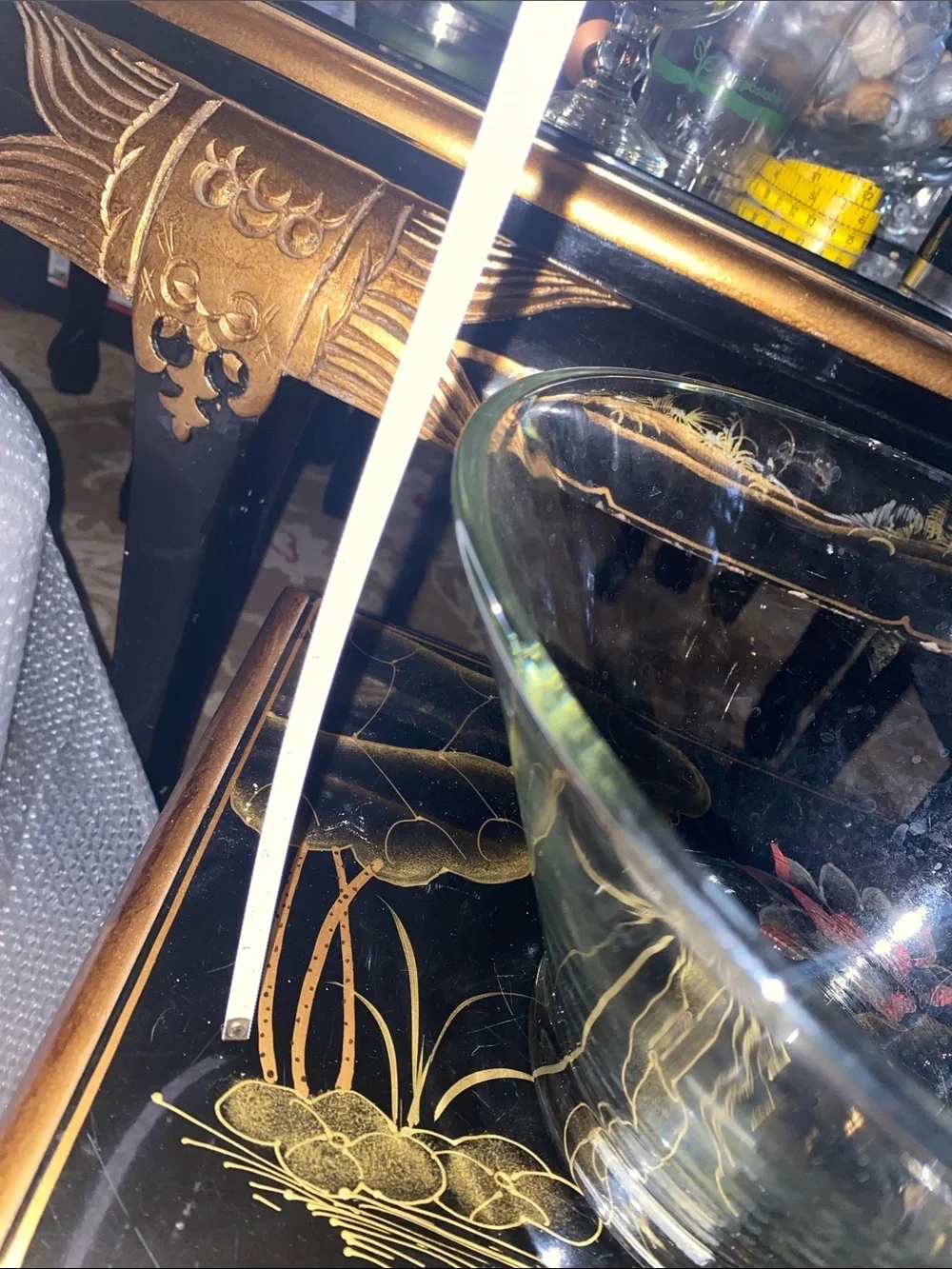 Vintage Clear Glass Chip Bowl with Attached Glass Dip Bowl